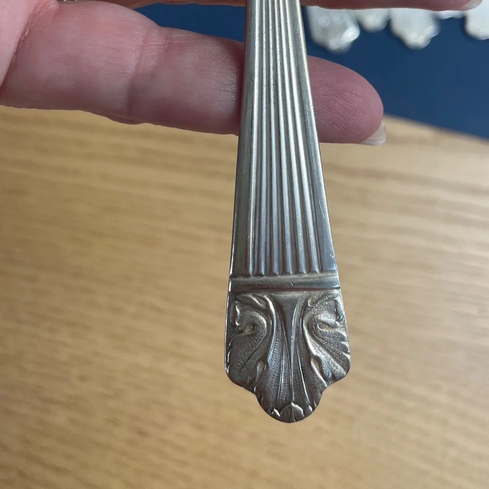 6 Lady Esther Silverplate Flatware Queen Esther by Lunt Dessert Salad Forks 1935